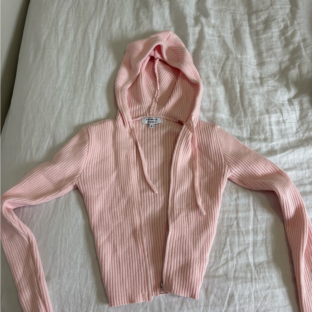 Frankie's Bikinis Pink Ribbed Cardigan